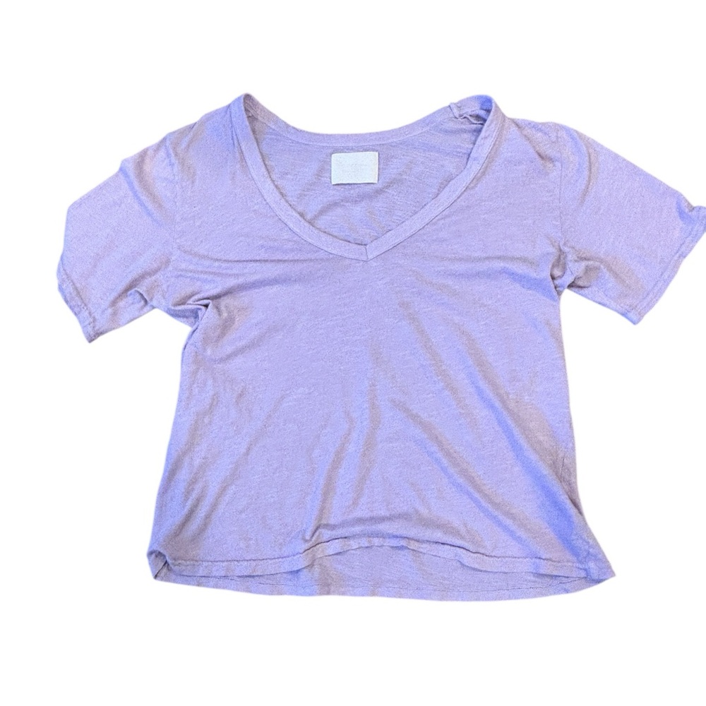 Citizens Of Humanity Light Purple V-Neck Tee Size Large